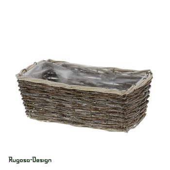Weiden-Pflanzschale rechteckig, natur