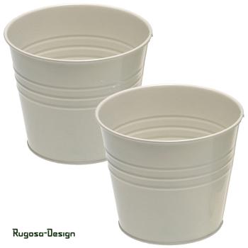 Zink-Pflanztopf, creme, d 13cm