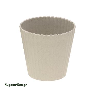 Melanin-Pflanztopf geriffelt, sand, d 13cm