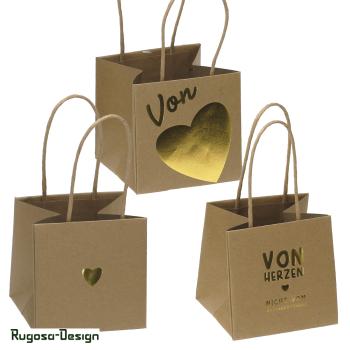 Papiertasche, natur, 3fach, d 10cm