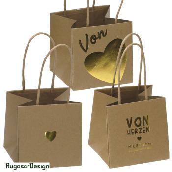 Papiertasche, natur, 3fach, d 11,5cm