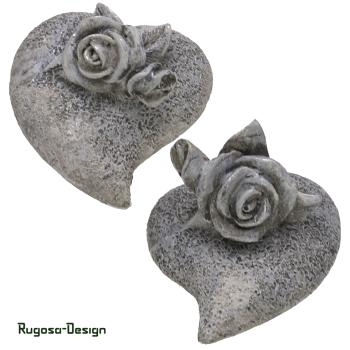 Polyresin-Herz, grau, 5,5cm, 2fach sortiert