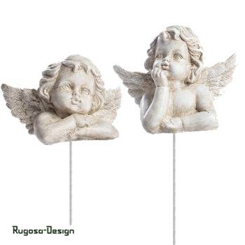Polyresin-Engelstecker, grau, 8,5cm