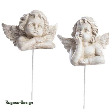 Polyresin-Engelstecker, grau, 11,5cm