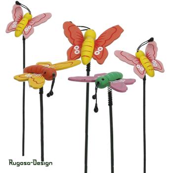 Holz-Schmetterlingsstecker, bunt, 4,5cm