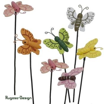 Holz-Schmetterlingsstecker, bunt, 4,5cm