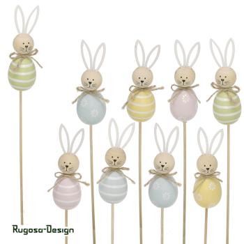 Holz-Hasenstecker, farbl. sort., 8fach