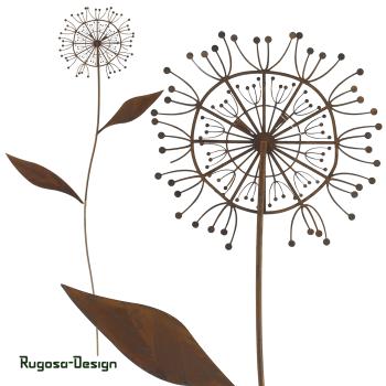 Rost-Pusteblumenstecker, rost, 60cm