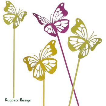 Metall-Schmetterlingstecker, farbig bunt, d 11cm