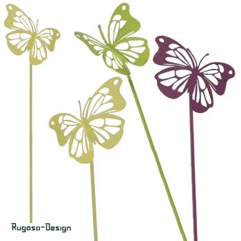 Metall-Schmetterlingstecker, pastellig bunt, d 11cm