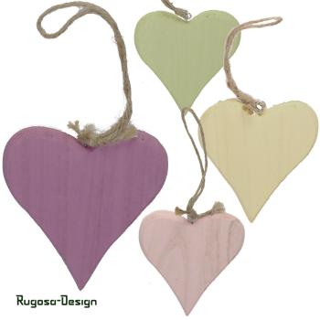 Holz-Herzhänger, farbl. sortiert, 15cm