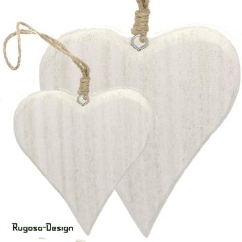 Holz-Herzhänger, weiß, 15cm