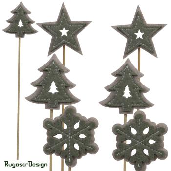 Filz-Weihnachtsstecker, grün, 3fach