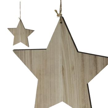 Holz-Sternhänger, natur, 25cm