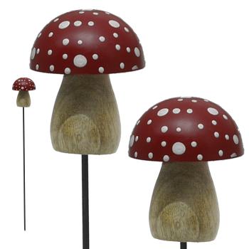 Mangoholz-Pilzstecker, rot, 4cm