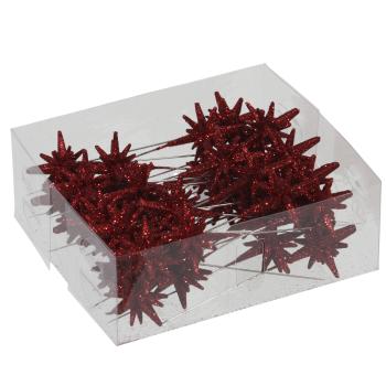 Glitter-Sternnadeln, rot