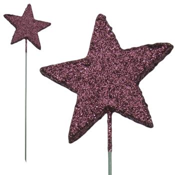 Glitter-Sternstecker, amaranth