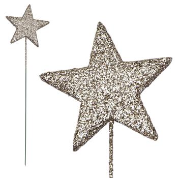 Glitter-Sternstecker, champagner