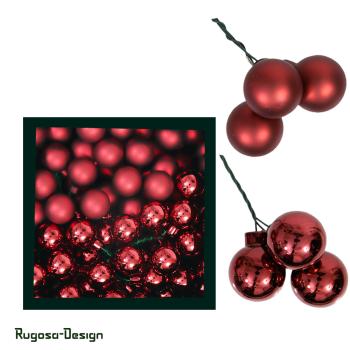 Spiegelbeeren am Draht, dunkelrot, 2fach, 25mm