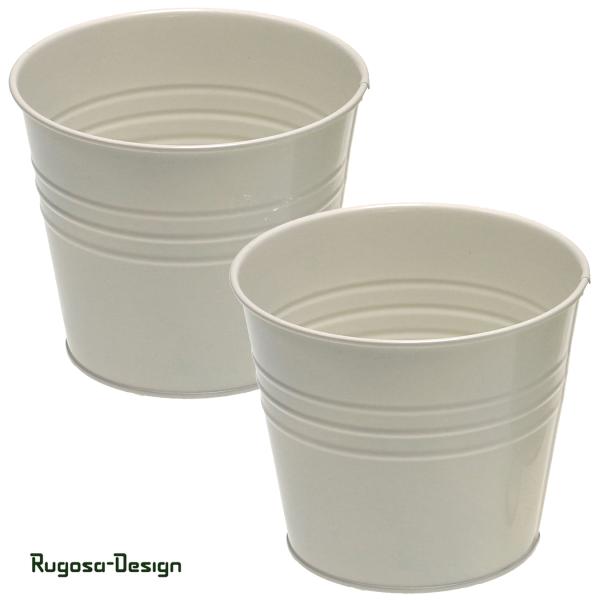 Zink-Pflanztopf, creme, d 13cm