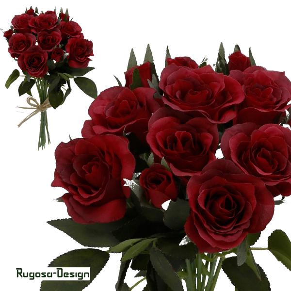 Rosensträußchen, rot, 27cm
