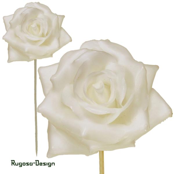 Wachsrose, creme, 10cm