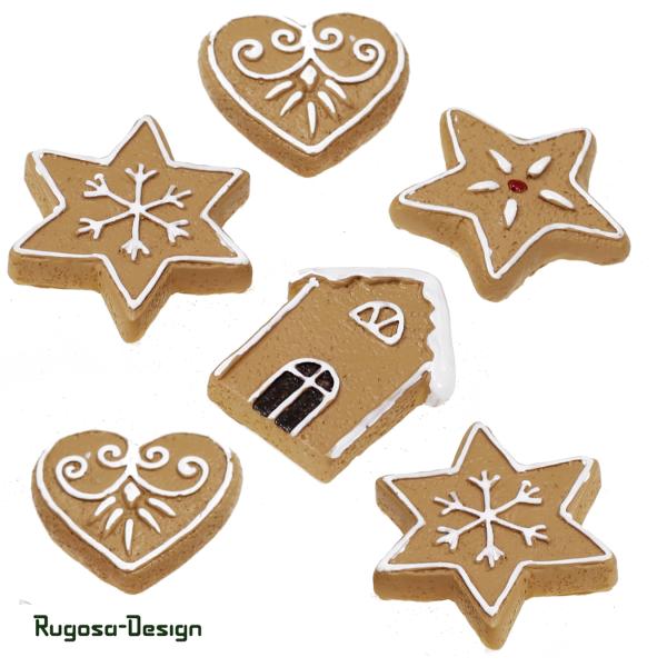Polyresin-Lebkuchen, braun, 4cm
