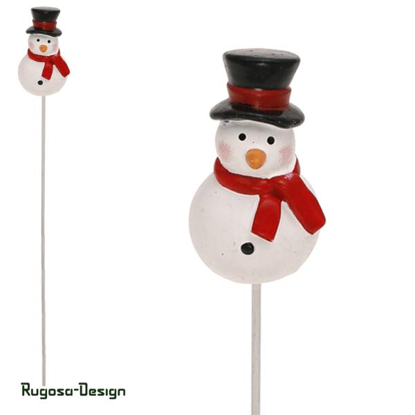 Keramik-Schneemannstecker, weiß, 24cm