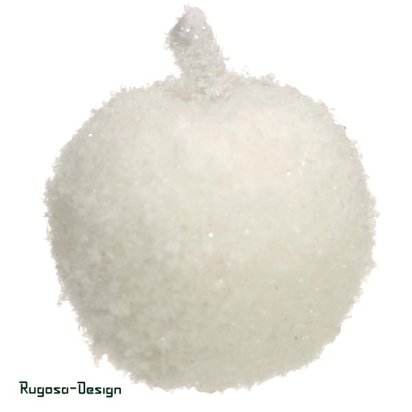 Wachs-Apfel beschneit, weiß, 5,5cm