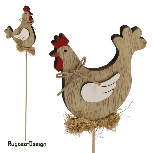 Holz-Hühnerstecker, natur, 2fach