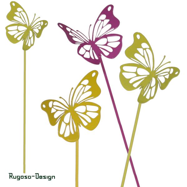 Metall-Schmetterlingstecker, farbig bunt, d 11cm