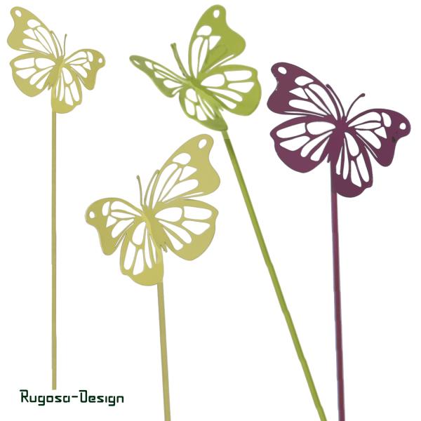 Metall-Schmetterlingstecker, pastellig bunt, d 11cm