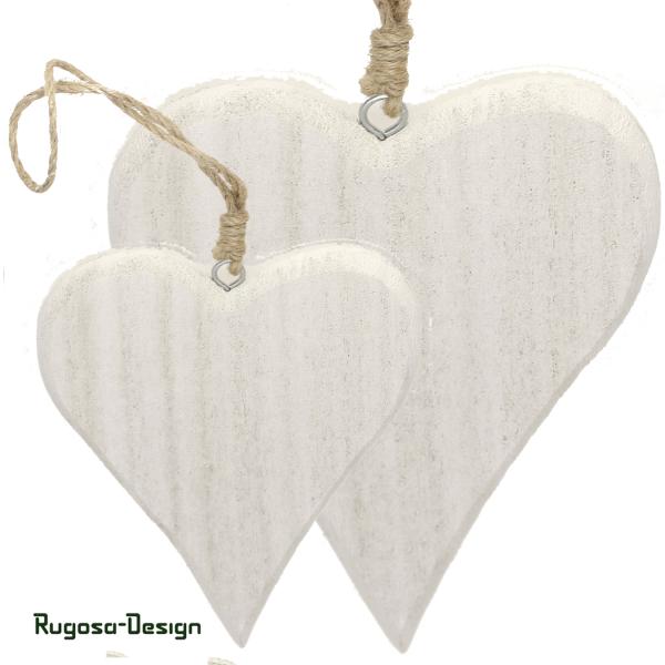 Holz-Herzhänger, weiß, 15cm