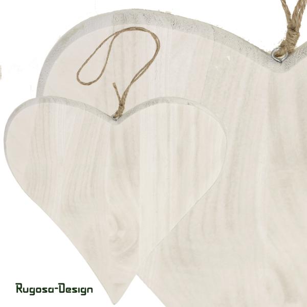 Holz-Herzhänger, weiß, 38cm