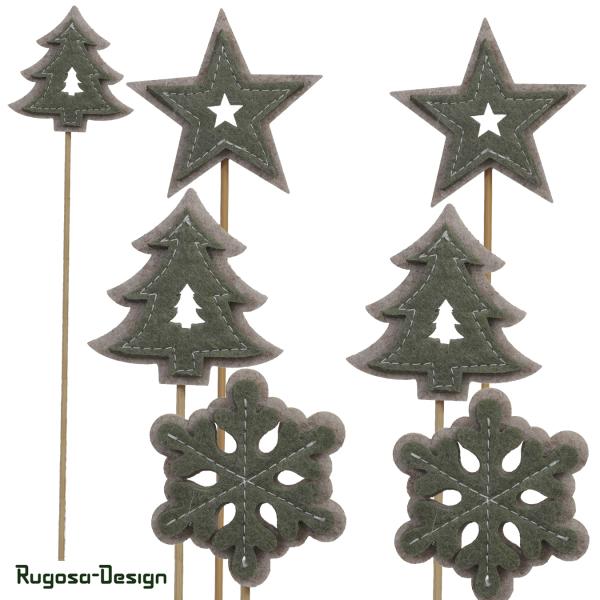 Filz-Weihnachtsstecker, grün, 3fach