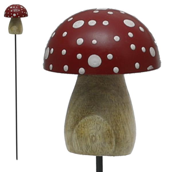 Mangoholz-Pilzstecker, rot, 6cm