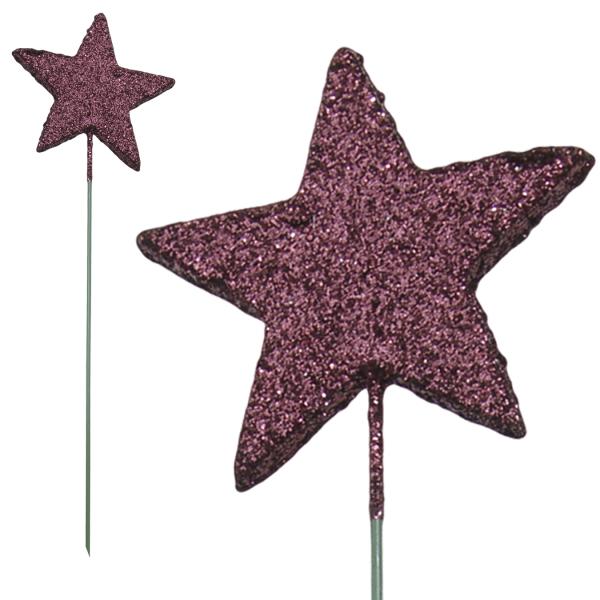 Glitter-Sternstecker, amaranth