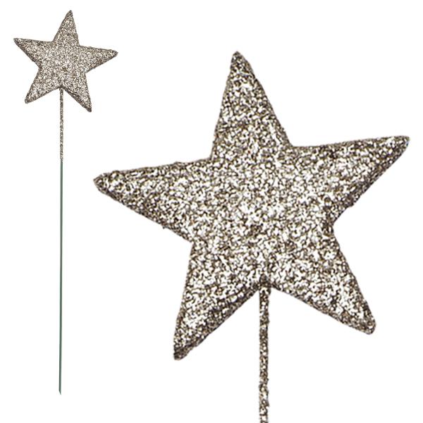 Glitter-Sternstecker, champagner